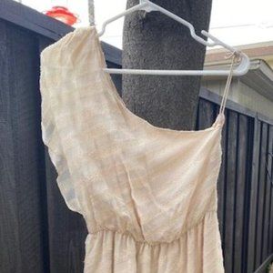 Alice and Olivia one shoulder dress, cream , size M